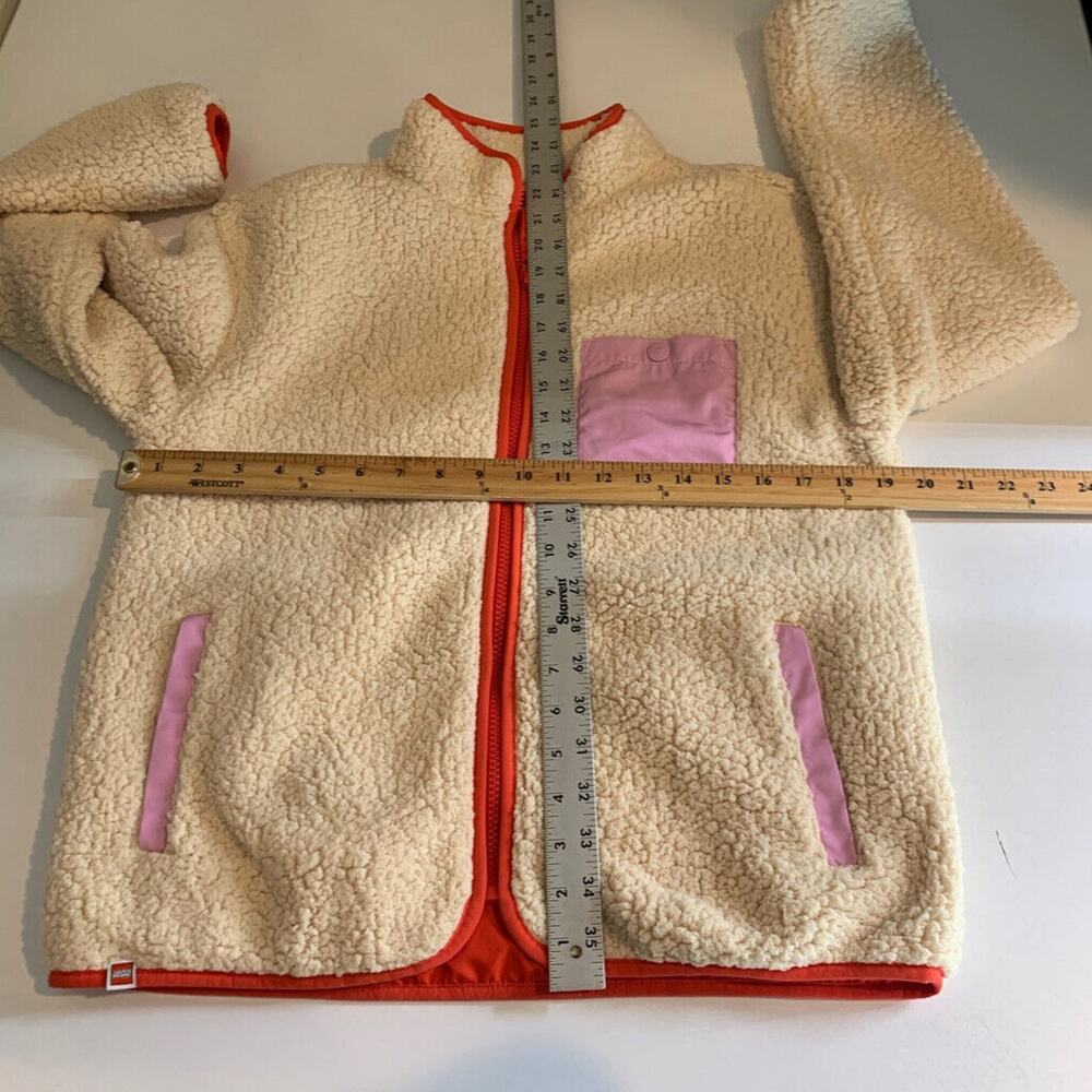 Lego Sweater Women S Small Cream Peony Target Sherpa Full Zip Mock Pocket Jacket - Picture 9 of 15